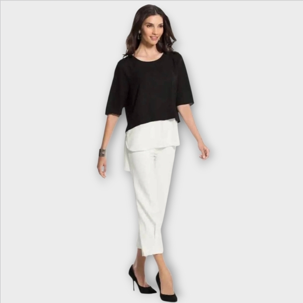 NWT Chico's Black Label Layered Color Block Blouse ~sz 00(XS/2)